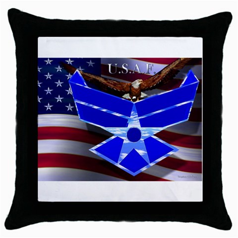 Air Force 4_WP Throw Pillow Case (Black) from ArtsNow.com Front