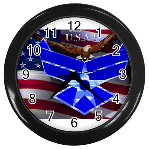 Air Force 4_WP Wall Clock (Black) from ArtsNow.com Front