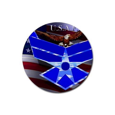 Air Force 4_WP Rubber Coaster (Round) from ArtsNow.com Front