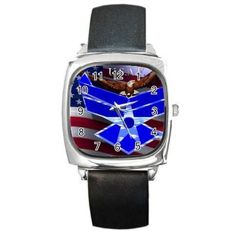 Air Force 4_WP Square Metal Watch from ArtsNow.com Front