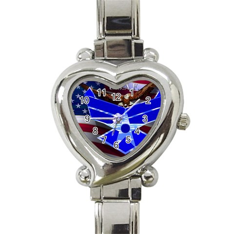 Air Force 4_WP Heart Italian Charm Watch from ArtsNow.com Front