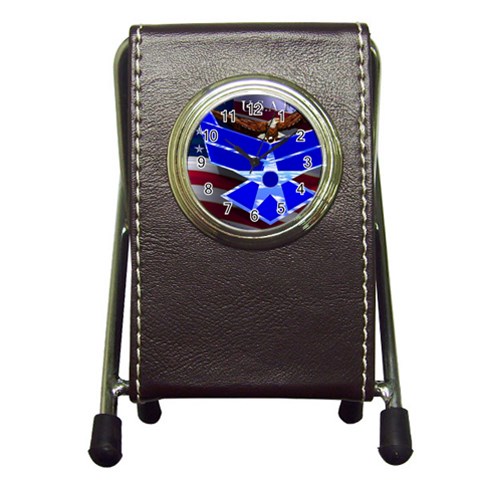 Air Force 4_WP Pen Holder Desk Clock from ArtsNow.com Front
