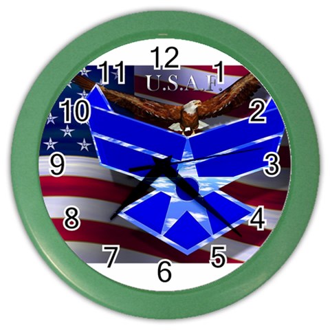 Air Force 4_WP Color Wall Clock from ArtsNow.com Front