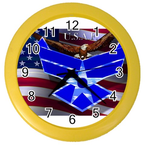 Air Force 4_WP Color Wall Clock from ArtsNow.com Front