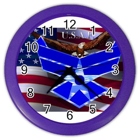 Air Force 4_WP Color Wall Clock from ArtsNow.com Front