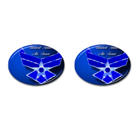 Air Force 3_WP Cufflinks (Oval) from ArtsNow.com Front(Pair)