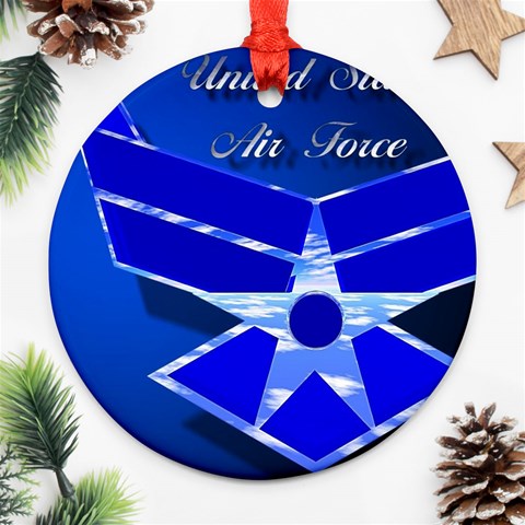 Air Force 3_WP Round Ornament (Two Sides) from ArtsNow.com Front