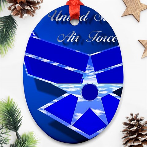 Air Force 3_WP Oval Ornament (Two Sides) from ArtsNow.com Front