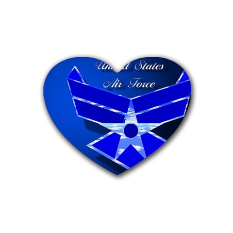 Air Force 3_WP Rubber Coaster (Heart) from ArtsNow.com Front