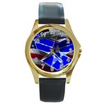 Air Force 2_WP Round Gold Metal Watch