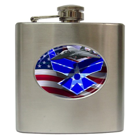 Air Force 2_WP Hip Flask (6 oz) from ArtsNow.com Front