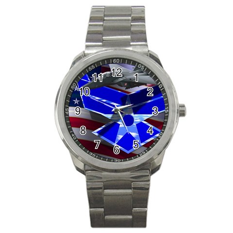 Air Force 2_WP Sport Metal Watch from ArtsNow.com Front