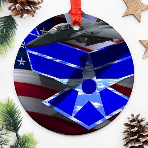 Air Force 2_WP Round Ornament (Two Sides) from ArtsNow.com Front