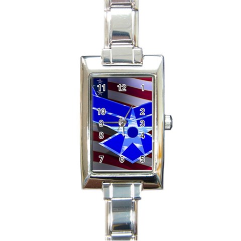 Air Force 1_WP Rectangular Italian Charm Watch from ArtsNow.com Front