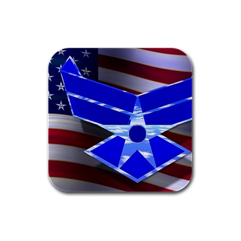 Air Force 1_WP Rubber Square Coaster (4 pack) from ArtsNow.com Front