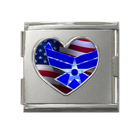Air Force 1_WP Mega Link Heart Italian Charm (18mm) from ArtsNow.com Front