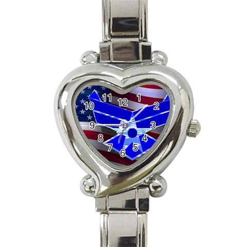 Air Force 1_WP Heart Italian Charm Watch from ArtsNow.com Front