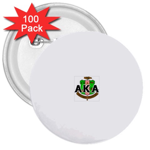 Sorority Alpha Kappa AlphaCrst100 3  Button (100 pack) from ArtsNow.com Front