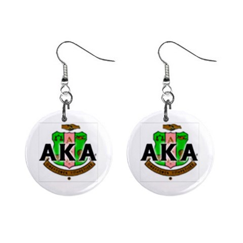 Sorority Alpha Kappa AlphaCrst100 1  Button Earrings from ArtsNow.com Front