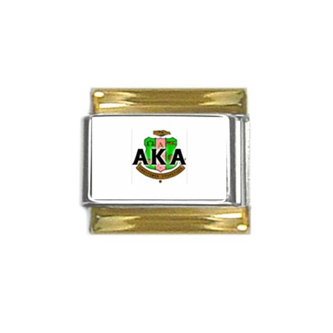 Sorority Alpha Kappa AlphaCrst100 Gold Trim Italian Charm (9mm) from ArtsNow.com Front