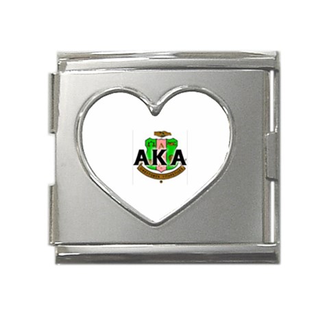 Sorority Alpha Kappa AlphaCrst100 Mega Link Heart Italian Charm (18mm) from ArtsNow.com Front