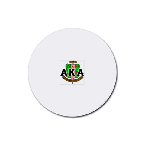 Sorority Alpha Kappa AlphaCrst100 Rubber Round Coaster (4 pack) from ArtsNow.com Front