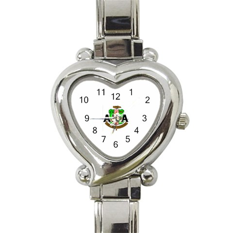 Sorority Alpha Kappa AlphaCrst100 Heart Italian Charm Watch from ArtsNow.com Front
