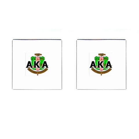 Sorority Alpha Kappa AlphaCrst100 Cufflinks (Square) from ArtsNow.com Front(Pair)