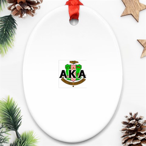 Sorority Alpha Kappa AlphaCrst100 Oval Ornament (Two Sides) from ArtsNow.com Front