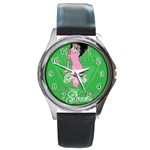 Pretty in Pink, Making You Green With Envy Round Metal Watch