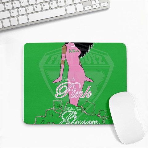 Pretty in Pink, Making You Green With Envy Small Mousepad from ArtsNow.com Front