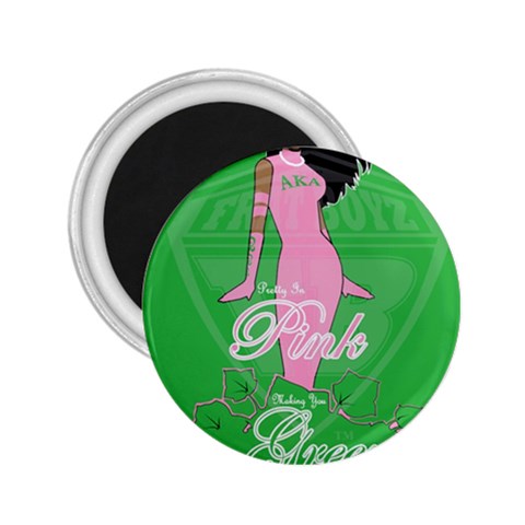 Pretty in Pink, Making You Green With Envy 2.25  Magnet from ArtsNow.com Front