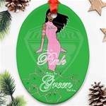 Pretty in Pink, Making You Green With Envy Ornament (Oval)