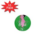 Pretty in Pink, Making You Green With Envy 1  Mini Button (10 pack) 