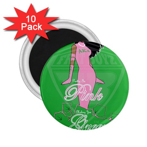 Pretty in Pink, Making You Green With Envy 2.25  Magnet (10 pack) from ArtsNow.com Front