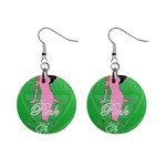 Pretty in Pink, Making You Green With Envy 1  Button Earrings