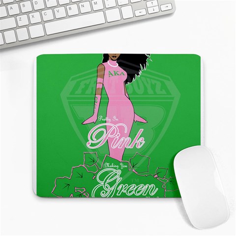 Pretty in Pink, Making You Green With Envy Large Mousepad from ArtsNow.com Front