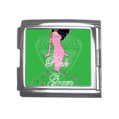 Pretty in Pink, Making You Green With Envy Mega Link Italian Charm (18mm) from ArtsNow.com Front