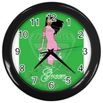 Pretty in Pink, Making You Green With Envy Wall Clock (Black)