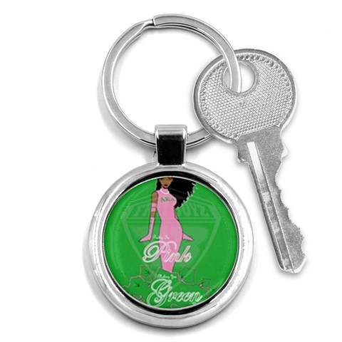 Pretty in Pink, Making You Green With Envy Key Chain (Round) from ArtsNow.com Front