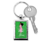 Pretty in Pink, Making You Green With Envy Key Chain (Rectangle)