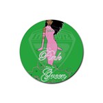 Pretty in Pink, Making You Green With Envy Rubber Round Coaster (4 pack)