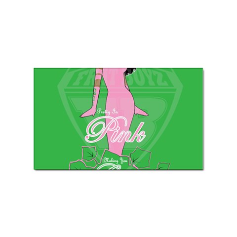 Pretty in Pink, Making You Green With Envy Sticker Rectangular (100 pack) from ArtsNow.com Front