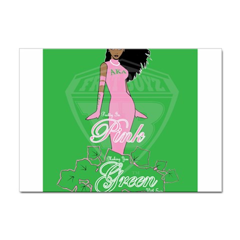 Pretty in Pink, Making You Green With Envy Sticker A4 (100 pack) from ArtsNow.com Front