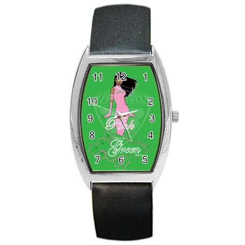 Pretty in Pink, Making You Green With Envy Barrel Style Metal Watch from ArtsNow.com Front