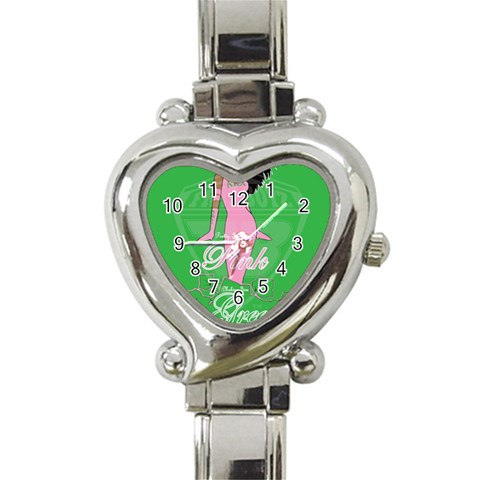 Pretty in Pink, Making You Green With Envy Heart Italian Charm Watch from ArtsNow.com Front
