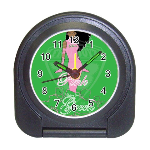 Pretty in Pink, Making You Green With Envy Travel Alarm Clock from ArtsNow.com Front