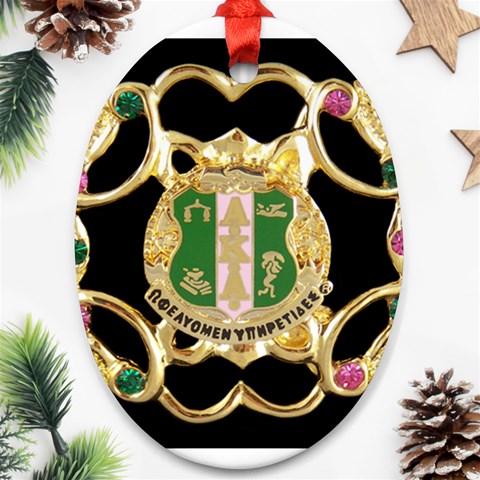 AKA NSEG1055 Oval Ornament (Two Sides) from ArtsNow.com Front