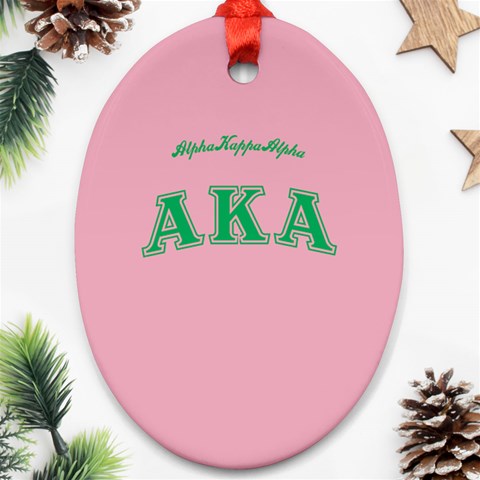 AKA_C Oval Ornament (Two Sides) from ArtsNow.com Front