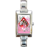 Diamonds & Pearls Rectangular Italian Charm Watch